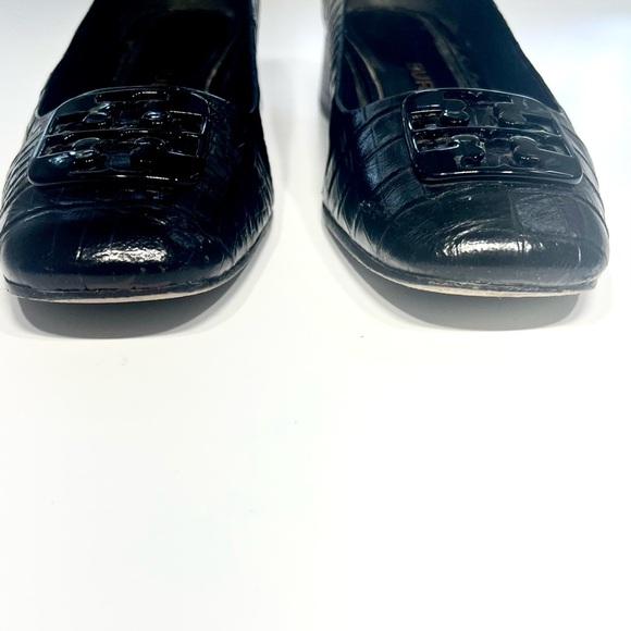 Tory Burch leather Black Croc-Embossed Women's Shoe size 8 - Picture 7 of 13